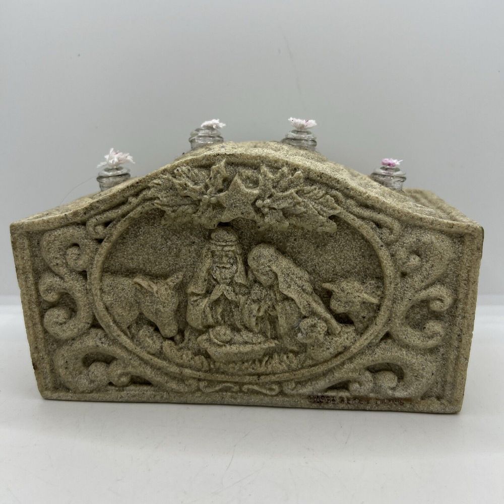 Vintage Abbey Press 1998‎ Advent Nativity Sandstone Box Christmas Holiday